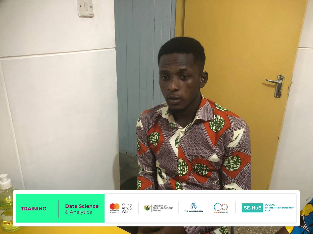 SEHUBGH1's tweet image. 𝗗𝗮𝘁𝗮 𝗦𝗰𝗶𝗲𝗻𝗰𝗲 𝗧𝗿𝗮𝗶𝗻𝗶𝗻𝗴
As part of testing the projects that have been developed by the trainees, they presented the projects for review. 
#GTLImpact
#Datascience
#GTLBaseProgram
@GhanaTechLab  @youngafricawks  @MastercardFdn   @WorldBankAfrica