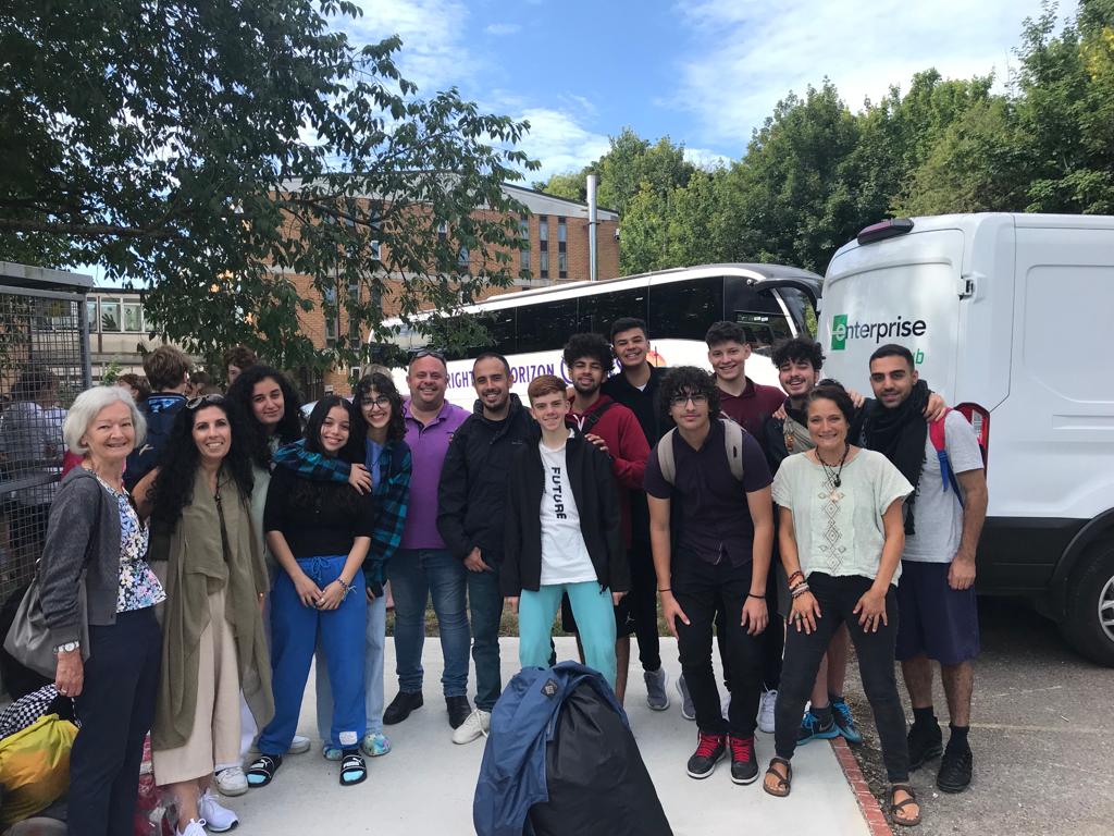 palmusic_uk's tweet photo. Yesterday all the #Palestinian young people and their carers set off for the international #commonground camp. We hope they have a wonderful time, learn some new skills and make lots of new friends! 
#esncm #edwardsaidnationalconservatoireofpalestinianmusic #youngmusicians https://t.co/QegK5x0lQf
