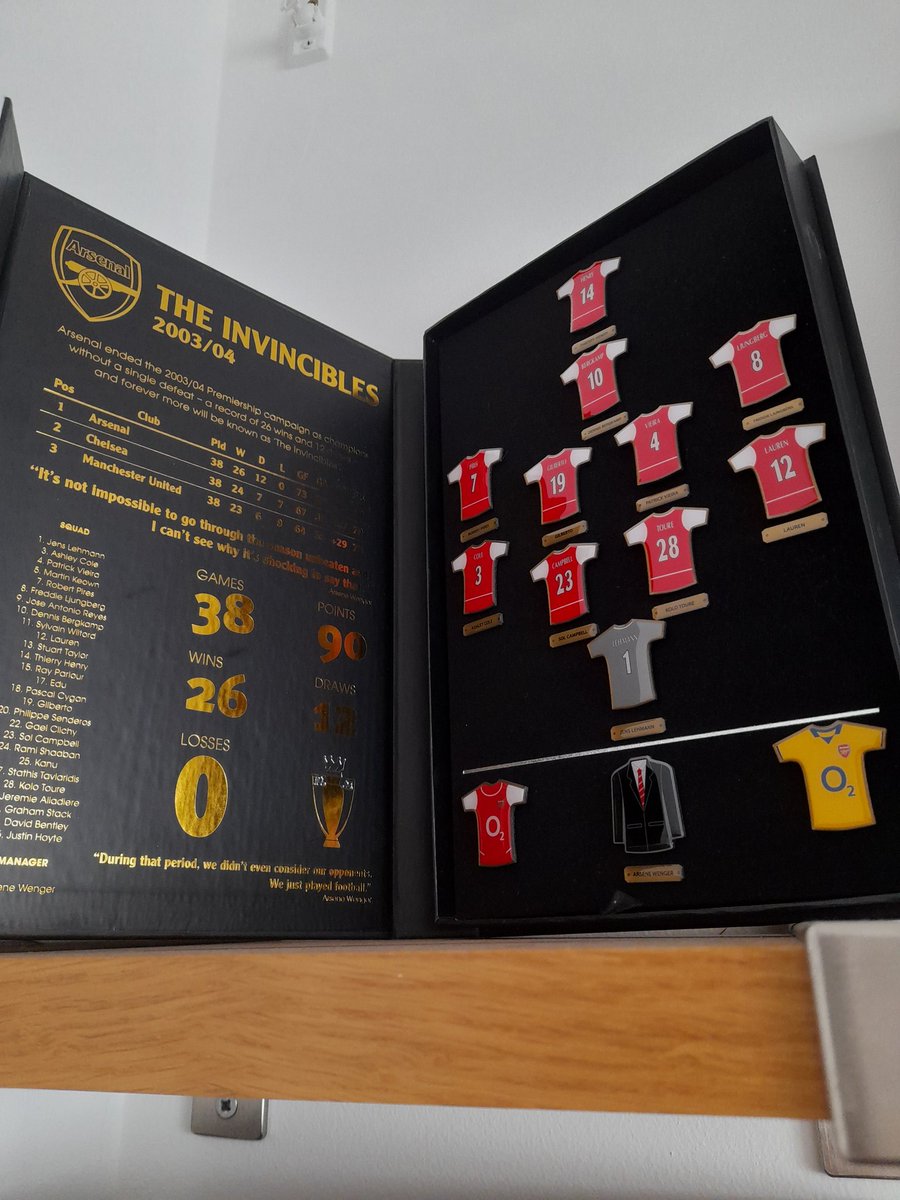 ijb171's tweet photo. 3/3 and my badge collection and father's day gift which I love so much given to me by my wife and kids #arsenalcollection #afc what decent @arsenal stuff have you lot got https://t.co/Q6asBKw8IR