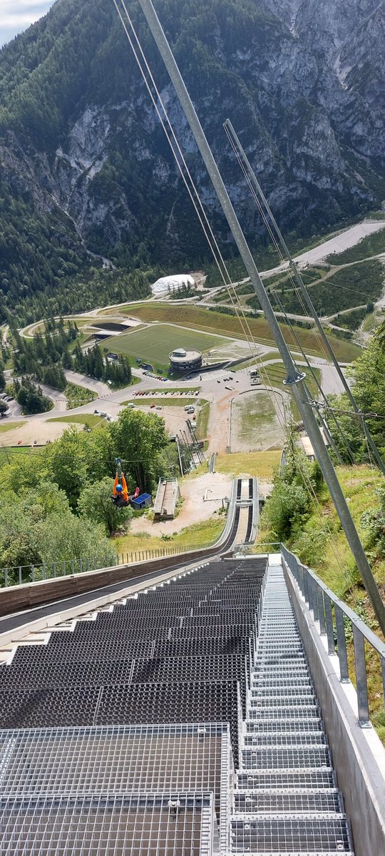 On top of the worlds highest ski jumping centre ✌️. #zipline #Planica #KranjskaGora #Planicanordiccenter #julianalps
