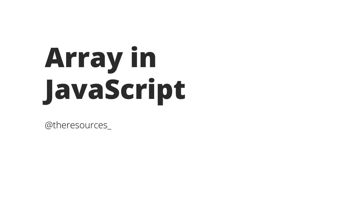 theresources_'s tweet photo. Array in JavaScript 
- The array is a type of object.
- The array is the collection of data.
- You can store any data any other data types of data in it.
- Suppose, we have data in the list, then we can use Array to store it.
 
#javascript #webdevelopment #webdeveloper 
#webdev https://t.co/xmdJPKbm4e