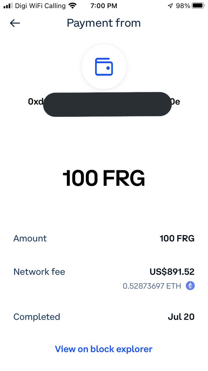 gbronft's tweet photo. @A_Pons_Asinorum I’m all for it 📈 But indeed, these network fees are insane if you’re telling me. 
How is this sustainable? Worst if #FRG doesn’t carry this much value as well. I’d rather you’d transfer me the 0.5 eth 😅 https://t.co/KFeYnFg5ZQ