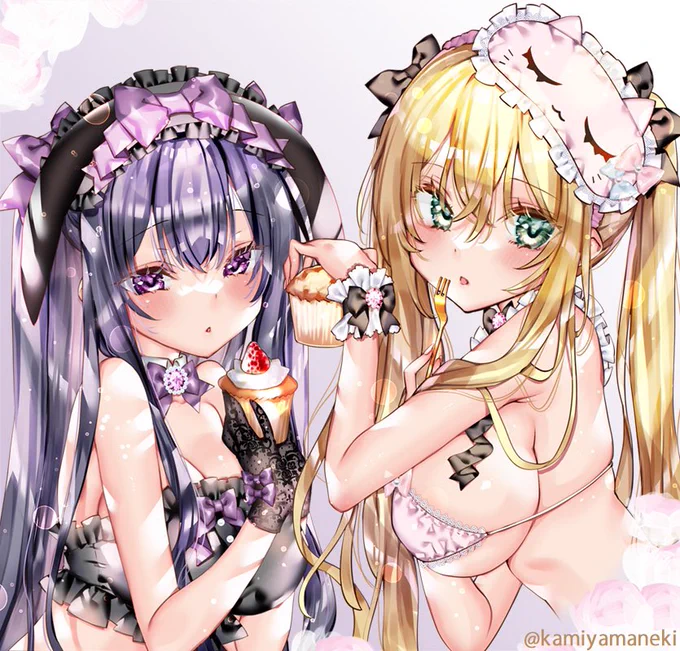おやすみ前の秘密の時間🌙🧁🍰
#オリジナル 