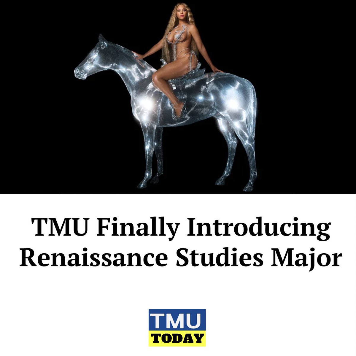 Move aside, course on Drake and The Weekend that got TMU some positive press for once! There’s a new hip-hop pop culture major to exploit. #Renaissance