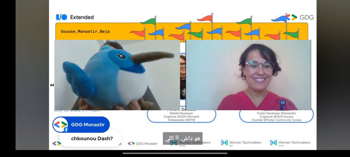 AhlemButterfly's tweet photo. It was awwwwesome @saddemyassin1 👏👏 an extraordinary talk about @FlutterDev
Nice to meet you #Dash 🥰
#flutterdev @flutter_TN
#gdgsousse #gdgMonastir #gdgBeja  #IOExtended22 #googleio #ML @GDGMonastir @GDGBeja @GDGSousse @gdgmena @googledevgroups @WomenTechmakers https://t.co/TdjcRWXSdj