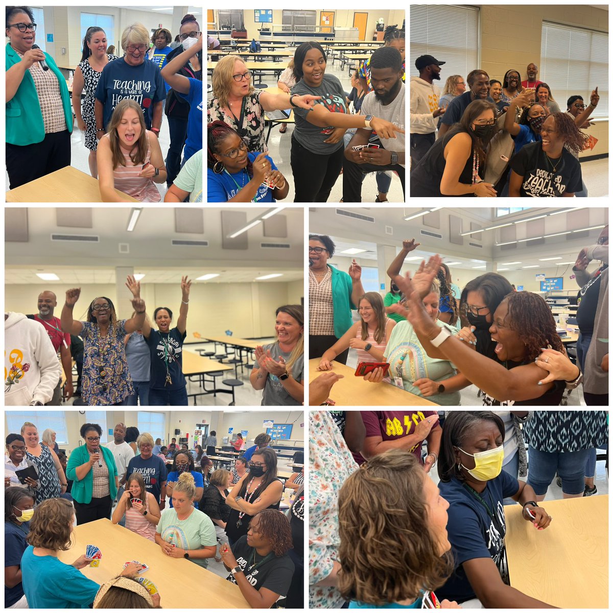 Just a little friendly competition in a staff wide Uno tournament to wrap up pre-planning! Congratulations to our 5th grade team!💚 #NCSSBeTheBest #BuildingRelationships <a href="/SSE_NEWTON/">SSE_NEWTON</a>