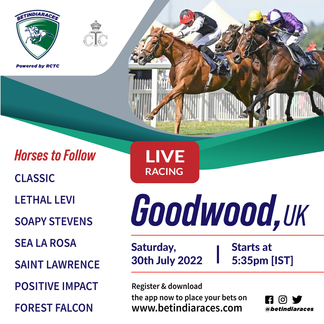 betindiaraces's tweet photo. Watch &amp; Bet on LIVE racing from Goodwood, UK
@Goodwood_Races on https://t.co/fJkvlbcqAf Powered by @RctcTurf
Races start at 5:35pm[IST]
Register &amp; download the app now to place your bets!
#betindiaraces #horseracing #livehorseracing #betnow #ukraces #betonhorseracing #ukracing https://t.co/pt3eMTAmbx