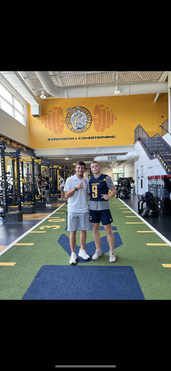 johnjpurdy9's tweet photo. It was great visiting @MarianUFootball and their awesome facilities! Appreciate @CoachJohnnyHeck for the  invite and the coaches for their insight!
#knights https://t.co/eGPTIZzVqi