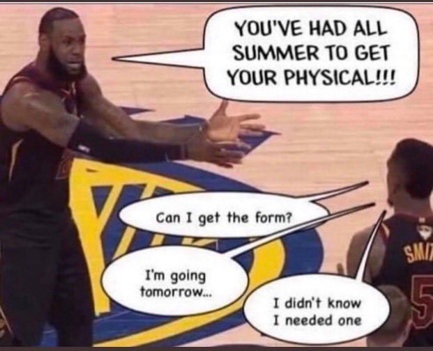 #FACTS…you’ve had all summer to get a physical! You MUST have a current physical for tryouts and fill out all RankOne forms to tryout for the 2022 VB season! No exceptions…don’t be that guy👇

ballcharts.com/teams/files/L/…