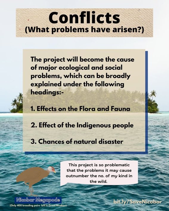 fridays_india's tweet image. 3. Township and it's associate Infrastructre
 
4. Gas-Diesel-Solar Power plant

(These will come up on the eastern side of the Great Nicobar Island, including Galathea Bay)

#SaveNicobar #SaveGreatNicobar

📝 bit.ly/SaveNicobar

(3/8)