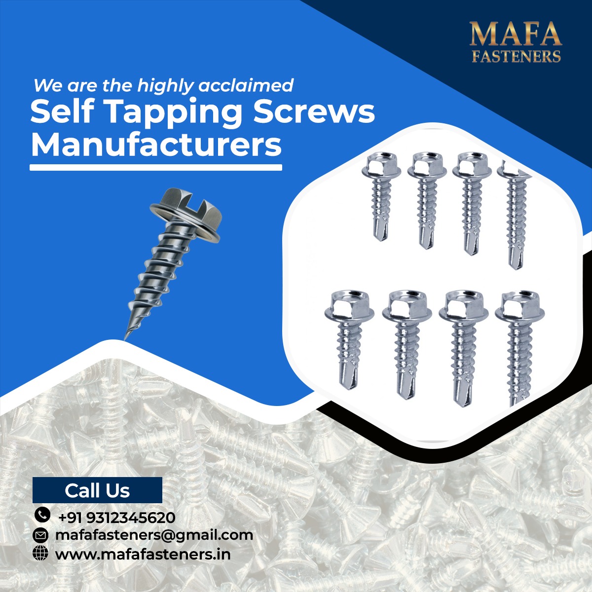 We are Highly acclaimed Self Tapping Screws Manufacturers.

All types of fasteners are available😍
Contact to Order👇🏻
📞081123 81023, 9312345620, 99671 97828
📧mafafasteners@gmail.com
Visit Website: mafafasteners.in
.
.
#qualityfasteners #mafafasteners #fasteners #screws