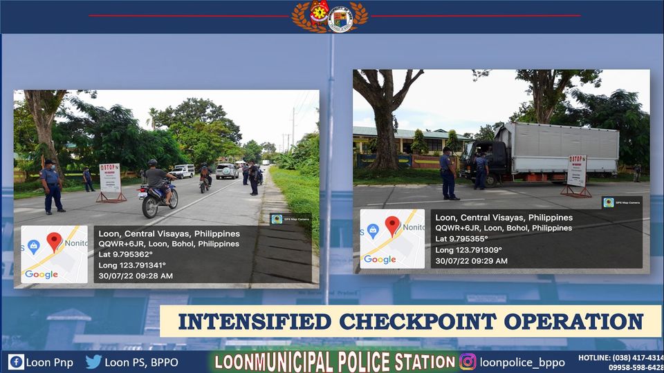 loonpsbppo's tweet photo. July 30, 2022: Loon, Bohol - Intensified Checkpoint Operations
#TeamPNP
#TeamLoonGoodCops
#WeServeAndProtect
#PNPPATROLPLAN2030 https://t.co/lkhLtHwdvV