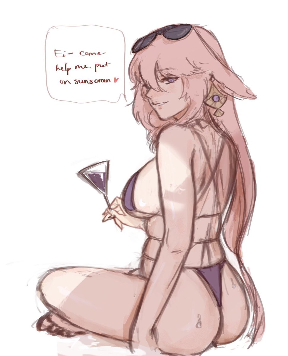 yae miko having a hot girl summer