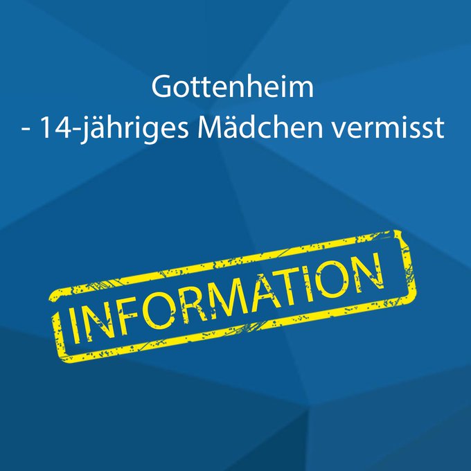 PolizeiFR's tweet image. Vierte Nachtragsmeldung zu "#Gottenheim - 14-jähriges #Mädchen vermisst - Öffentlichkeitsfahndung" Hier: Gerichtsmedizinische Untersuchung soll Klarheit bringen: presseportal.de/blaulicht/pm/1…

#Polizei #Freiburg