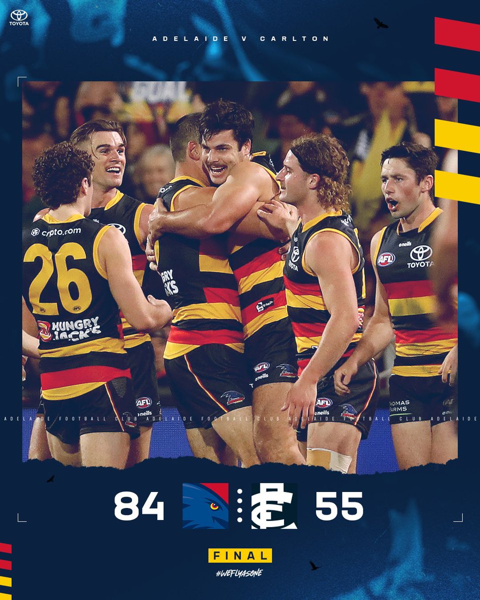Adelaide_FC's tweet photo. Saturday night dub 🙌🏻

#weflyasone #AFLCrowsBlues https://t.co/7ymnqb4ZOn