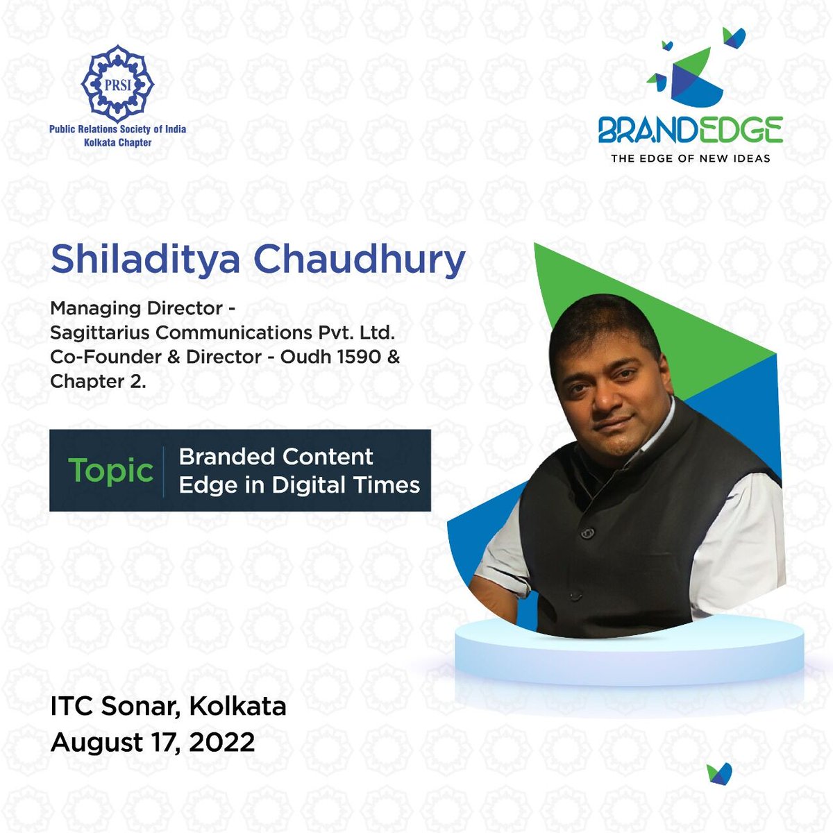 prsi_kolkata's tweet photo. He is a doyen of varied crafts. The connoisseur of food and an avid lover of photography, Shiladitya Chaudhury, will be part of the Mega BrandEdge event.
To network with him and other industry leaders, register now: https://t.co/vF0exXiKkN
#BrandEdge #brandconference #kolkata https://t.co/TH2vB6XORh