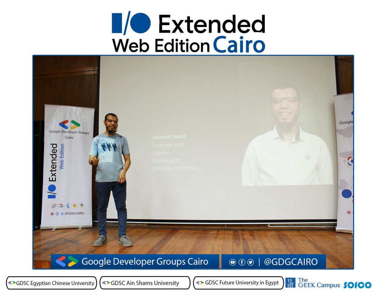 GDGCairo's tweet image. #Google_IO_Extended_Web_Edition_22_Cairo💥

👨‍💻 Ahmed Nabil is now on stage telling us about  How to Explore Ktor framework and use it to build socket chat client and server app 🙌
Ahmed is The founder and leader of Kotlin Egypt, He founded it in 2017

#GDG_Cairo #ioextended22