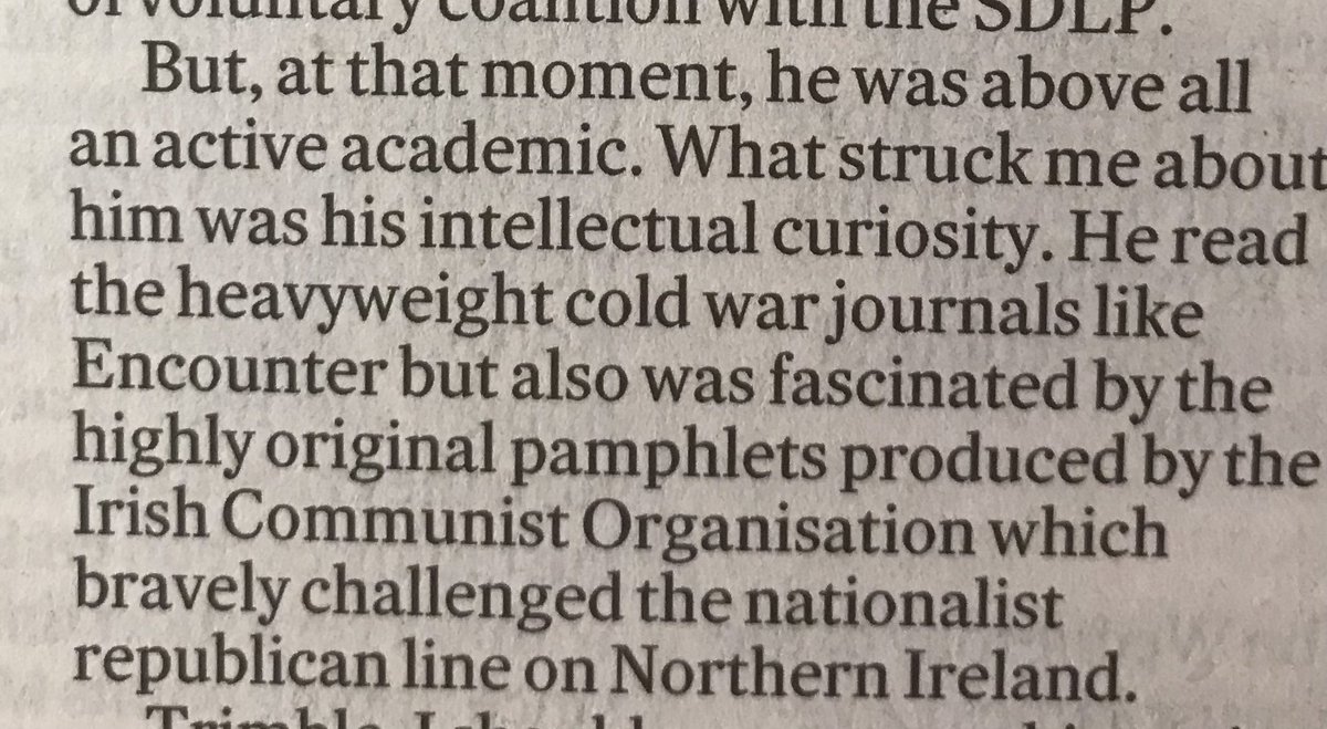 Interesting line in Paul Bew’s tribute to David Trimble in today’s Irish Times. I continue to be struck by how influential these niche pamphlets (presumably from the British-Irish Communist Organisation) were, and indeed are.