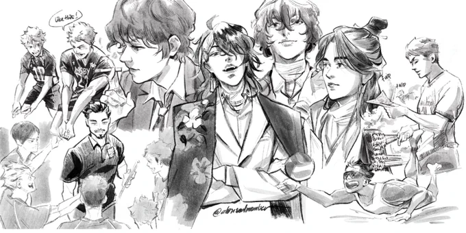 A compilation of previous batch of requests! 
Leave a comment with your request and I'll try to draw them 🥰
I'm trying out several brushes to see which one I like the best for drawing https://t.co/a1JQY5Uyb7 