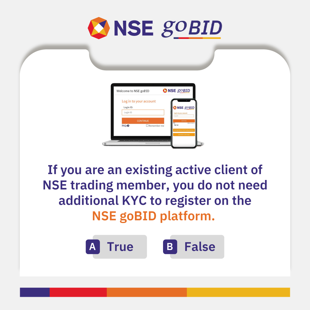 NSEIndia's tweet photo. How familiar are you with the goBID app?
NSE goBID is an online platform through which retail investors can purchase Government Securities (G-Secs).
Download the App now: https://t.co/YtbzSnIqMk
#GovernmentSecurities #NSEgoBID #GSec #NSE #goBID https://t.co/E6x4Dp3weZ