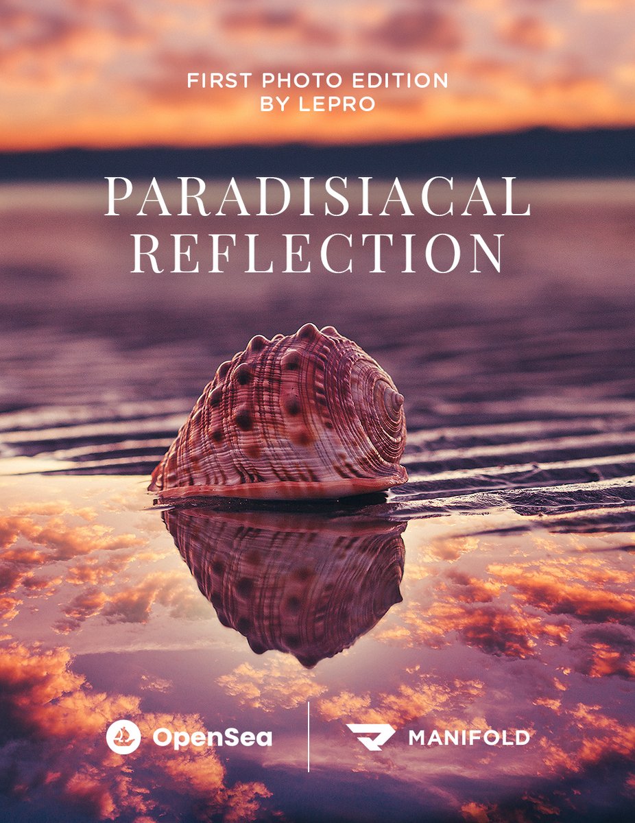 🚨 NEW DROP ALERT 🚨

My very first photo edition is on!
"PARADISIACAL REFLECTION"

Edition: 6/6 • Price: 0.025 $ETH per piece

#OpenSeaNFT #EtherumNFT
opensea.io/assets/ethereu…
