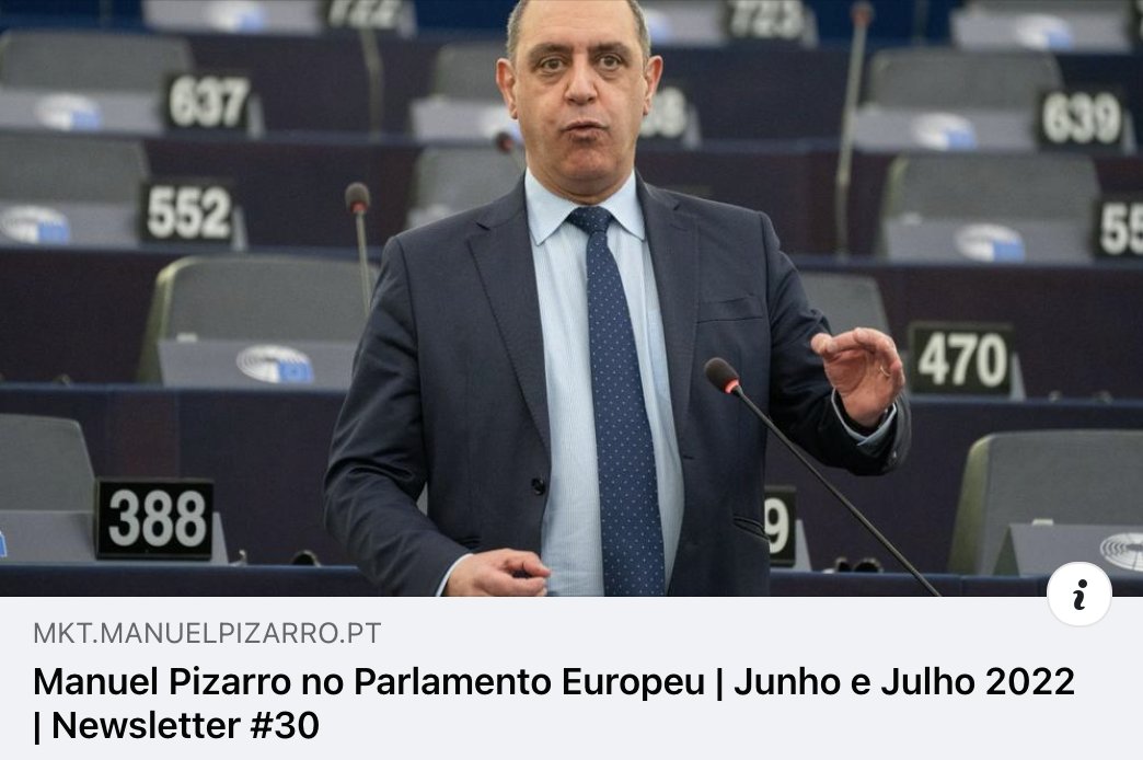 Manuel Pizarro (@mpizarroporto) on Twitter photo Já está disponível a minha newsletter de junho e julho👇
mkt.manuelpizarro.pt/vl/582f96-4ef4…
Para quem ainda não subscreve, pode fazê-lo aqui 👇
mkt.manuelpizarro.pt/w/1e1e245oe3km…
<a href="/PSnaEuropa/">Socialistas Portugueses</a> <a href="/TheProgressives/">S&D Group</a> <a href="/psocialista/">psocialista</a> Já está disponível a minha newsletter de junho e julho👇
mkt.manuelpizarro.pt/vl/582f96-4ef4…
Para quem ainda não subscreve, pode fazê-lo aqui 👇
mkt.manuelpizarro.pt/w/1e1e245oe3km…
<a href="/PSnaEuropa/">Socialistas Portugueses</a> <a href="/TheProgressives/">S&D Group</a> <a href="/psocialista/">psocialista</a>
