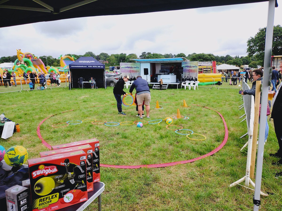 ChildrensFootie's tweet photo. Great fun at the #Leekshow. Even had the town crier and Mayor/Chairman embracing & showing his skills at Sheep Dog Football!
We're right next to @moorlandsradio, come on down and have some fun! Test out the rebounders, goals and more.
#LetThemPlay https://t.co/8OsknMQokX https://t.co/nxftBZqksf