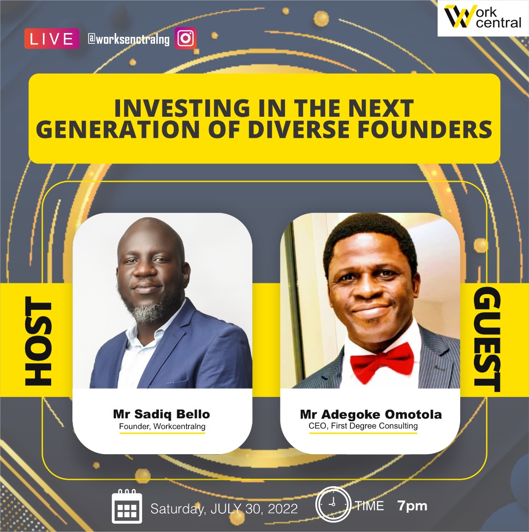 workcentralng's tweet image. Join us as will be discussing the key challenges that diverse entrepreneurs face today and the requirements to build an inclusive ecosystem.

#startups #entrepreneurship #workcentral #virtualspace #coworking #workspace #funding