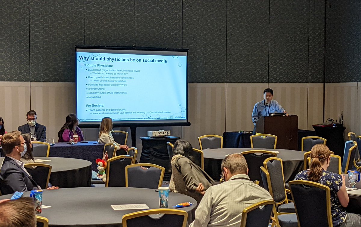 TchouMd's tweet photo. Why should physicians be on Twitter?

@bradfordnguyen leads us off discussing the many reasons to engage in this space

#phm22 https://t.co/xC9tfjeYLq