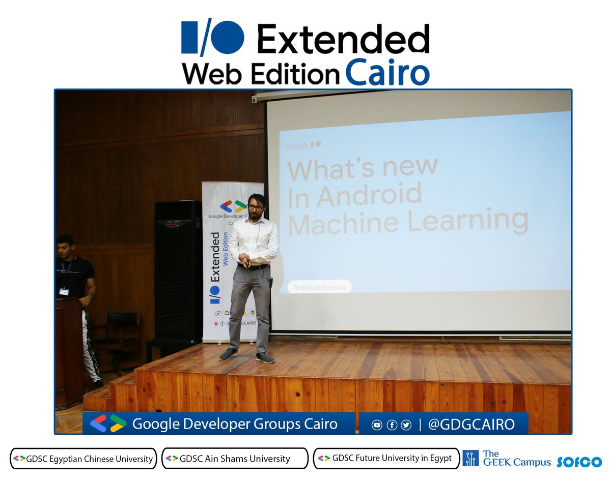 GDGCairo's tweet image. #Google_IO_Extended_Web_Edition_22_Cairo
 Mohamed Mohi El-Dien is now on stage  to tell us more  about 
Announcements For AI/ML Developer Community 
Mohamed is 
CEO and Founder of SOFCO LLC 
which is now a certified Microsoft Partner
#GDG_Cairo #ioextended22
#IOExtendedWebEdition