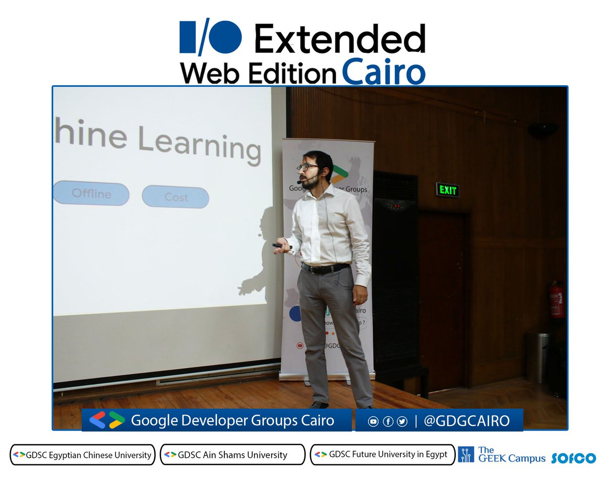 GDGCairo's tweet image. #Google_IO_Extended_Web_Edition_22_Cairo
 Mohamed Mohi El-Dien is now on stage  to tell us more  about 
Announcements For AI/ML Developer Community 
Mohamed is 
CEO and Founder of SOFCO LLC 
which is now a certified Microsoft Partner
#GDG_Cairo #ioextended22
#IOExtendedWebEdition