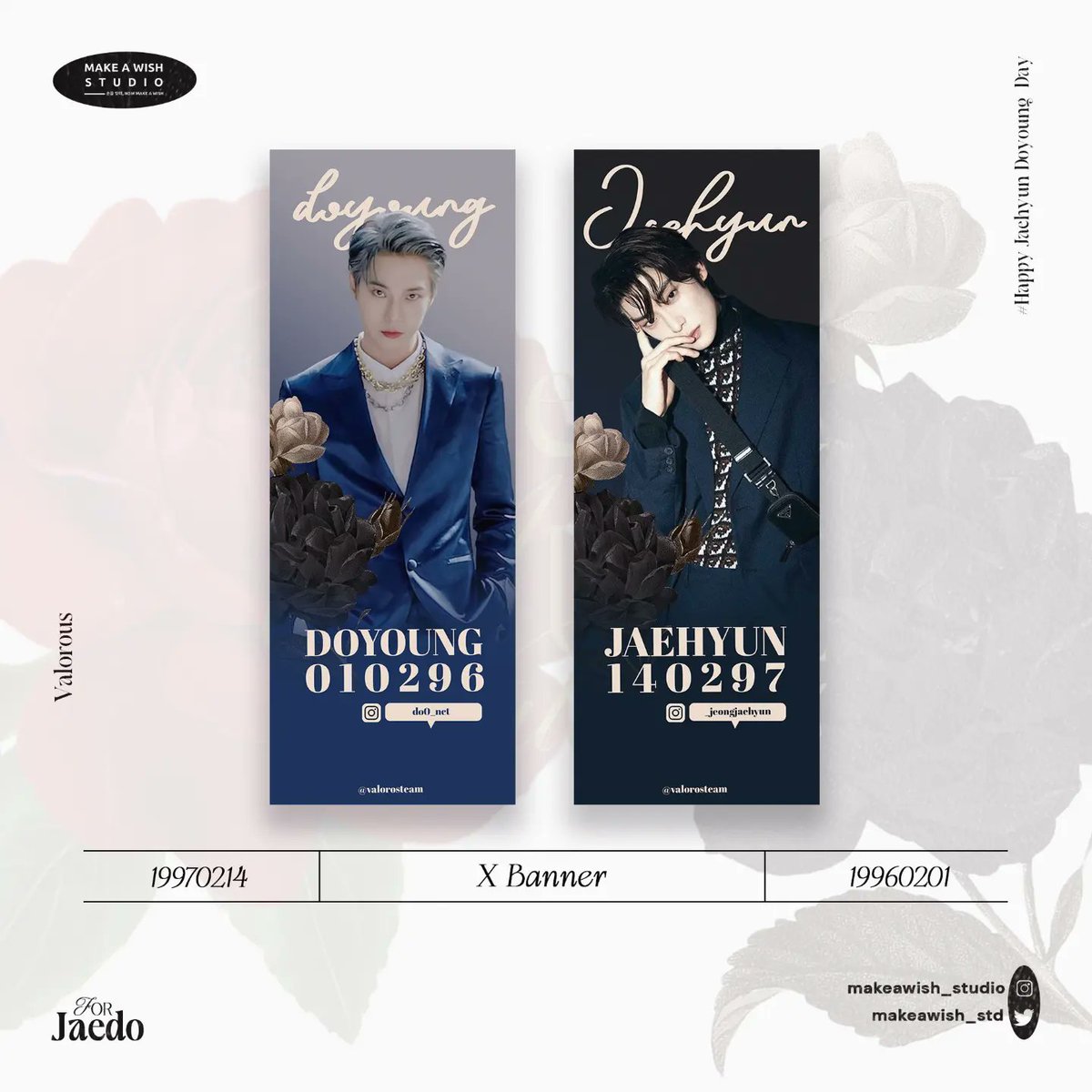 makeawish_std's tweet photo. X BANNER

#xbanner #doyoung #jaehyun #nct127 #jasadesign #designcomission #design #designbirthdayads  #birthdaydesign #디자인 #디자인커미션 #굿즈 #굿즈디자인 
#굿즈커미션 #포토카드디자인 
#designcommission #kpopcommission #jasadesignkpop https://t.co/XZrMQ8HqW3