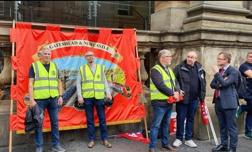 Solidarity with striking @ASLEFunion drivers 

Many comrades came down to support them and the @RMTunion disputes earlier in the week. 

Unity is Strength!! ✊🏽 #Toryrailstrikes