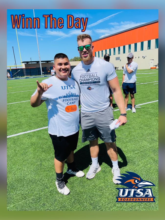 Gabriel92760758's tweet photo. UTSA SPECIALISTS CAMP 2022!! 
LONG SNAPPER!! 🏈🏈
@UTSAFTBL @CoachTraylor @calebcantrell26 @CadeDawg8 @GladysGtz71 https://t.co/QxpqxdpM0x