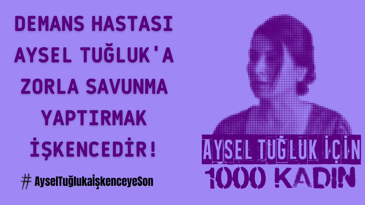 Devlet eliyle herkesin gözü önünde bir yaşam hakkı ihlali yaşanıyor. Suskunluk, kabullenmektir. Adaletsizliği Kabullenmek ahlaki ve vicdani değildir. 
 #AyselTuğluğşkenceyeSon