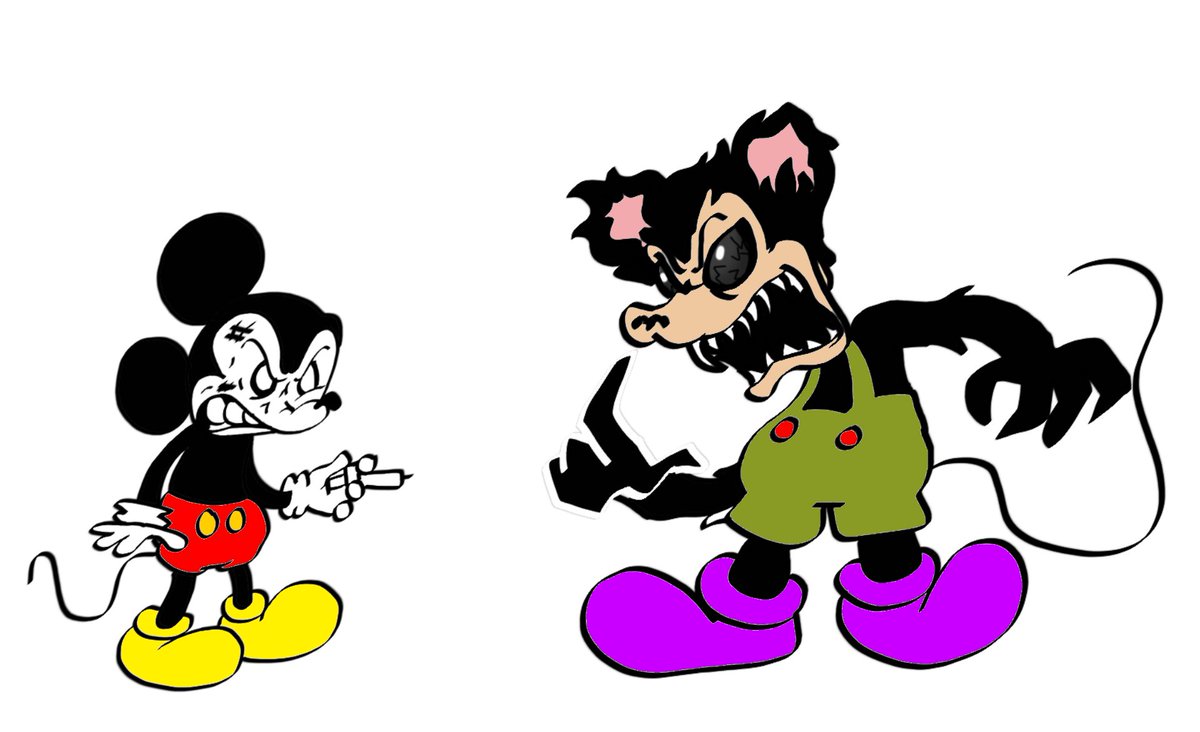 PlusWednesday's tweet photo. su1c1de mouse vs magrolo mouse in color @NuggetNightmare @blyadi_nova @mister_slumber @BoxFunkin https://t.co/YrKvAzHVJu