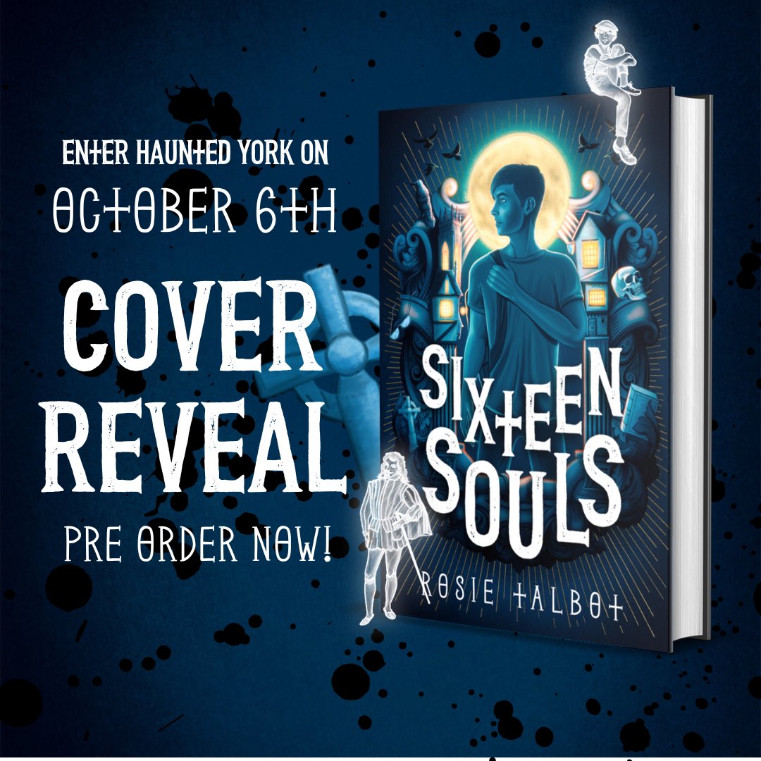 SO honoured to reveal the cover of @merrowchild’s YA Paranormal Fantasy SIXTEEN SOULS

Gay MC, lots of queer & disability rep and GHOSTS 👻 you’re gonna want to get this one in October! 

#sixteensouls #22debuts