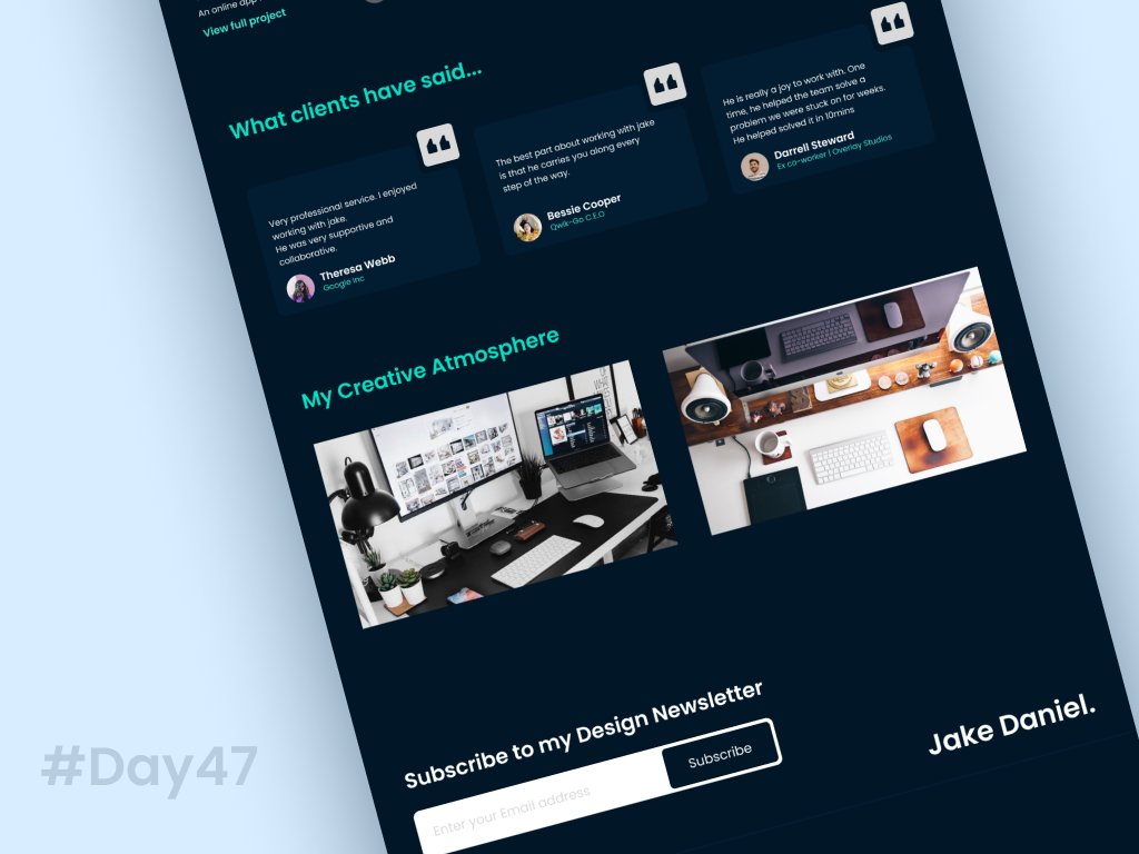 RaphOliver_'s tweet photo. #Day47 of 60
I decided to do a portfolio site for an imaginary designer. Don't mind that it's not me π
@Ihechikara2 @OlohijereFaith
@u_ephraim @stephanieorkuma @_if3oluwa_ @TheObiLeonard @druids01 @obumnwabude
@LastSonOfOkoli @walase_
#our60daysofdesign #100daysofdesign https://t.co/Y94FVniV4q