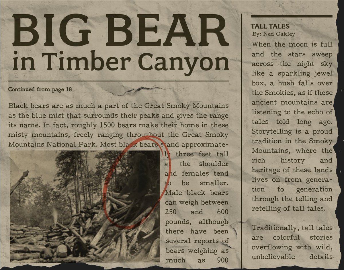 There have been some interesting going-ons in Wildwood Grove recently. With all of the noise some folks are wondering the old legends of the Grove could actually be true. Maybe the tales about Big Bear aren't too tall after all… #BearFiles