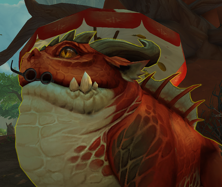 gracebelkaid's tweet photo. A huge frog relaxing with his pineapple parasol.

Loved his sunglasses.

#DragonflightAlpha #Warcraft https://t.co/nuDIzYBsZF