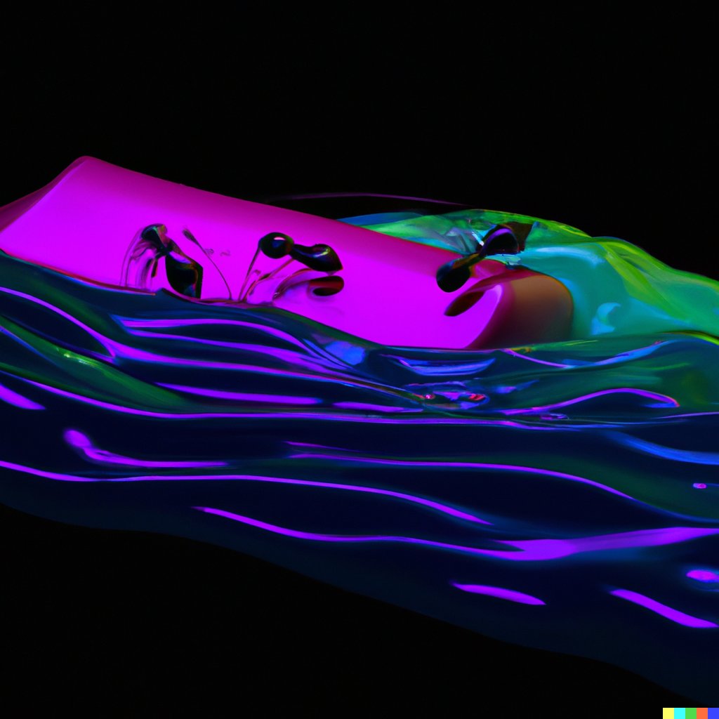ServekGeartooth's tweet photo. #dalle #AiArtwork 
Program: Dall-E 2
Prompt: 3D render of neon ants paddling down a river on a bar of soap https://t.co/JyWftVG00C