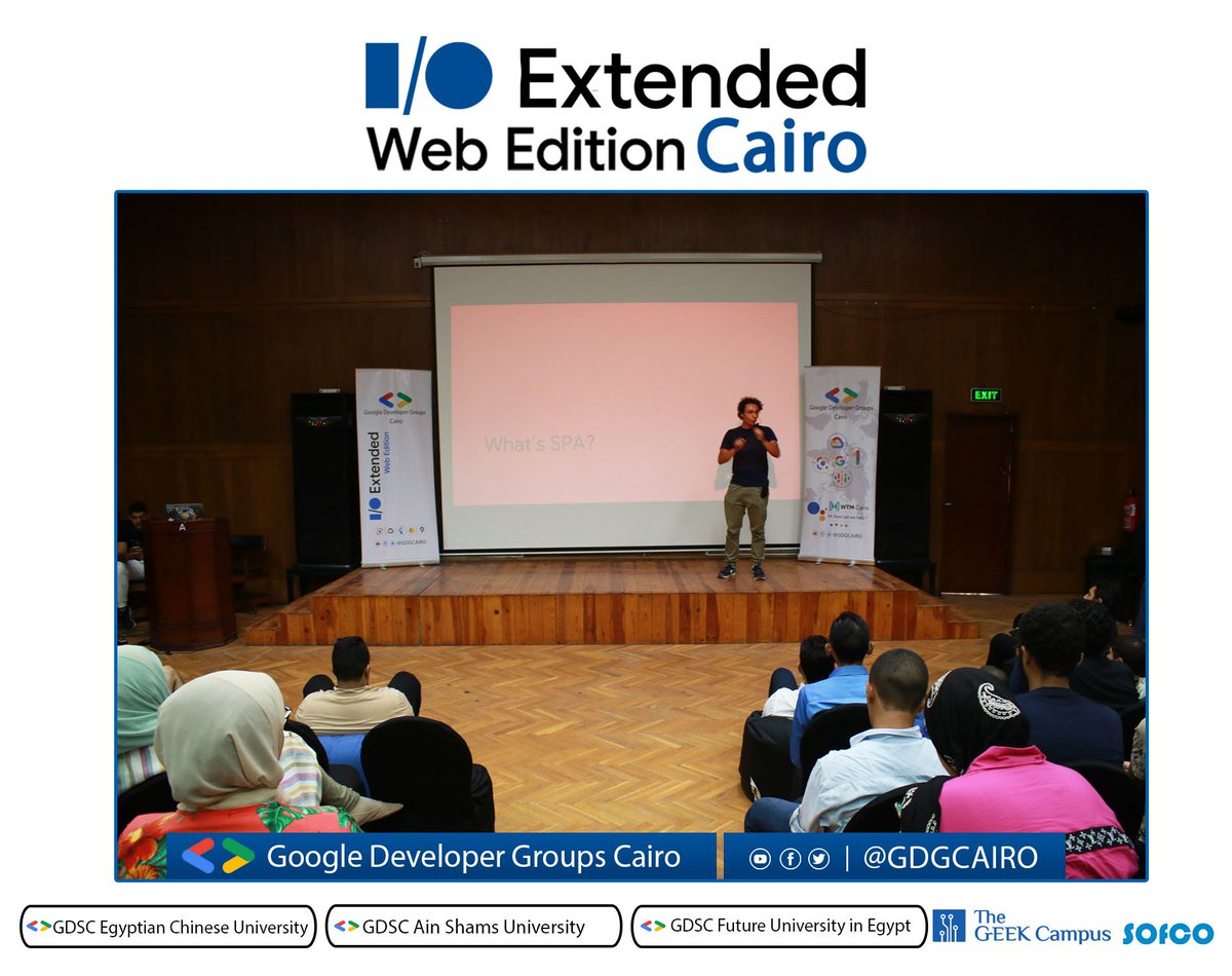 GDGCairo's tweet image. #Google_IO_Extended_Web_Edition_22_Cairo💥

👨‍💻Mohamed Amr is now on stage 🙌 will take us in a journey to tell us about Angular and other spa  Also Why angular? 🙌
 
Mohamed is a Software developer at Mega Trust, Founder of Itrax

#GDG_Cairo #ioextended22
#IOExtendedWebEdition