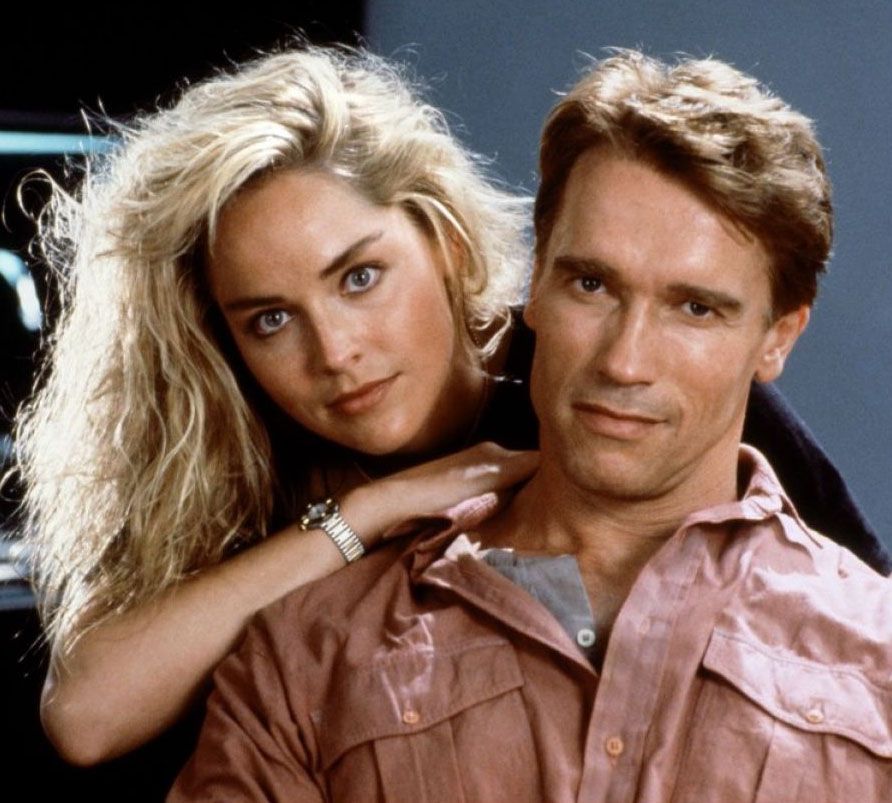 Have to wish Arnold Schwarzenegger a Happy Birthday. Here he is with SHARON STONE 