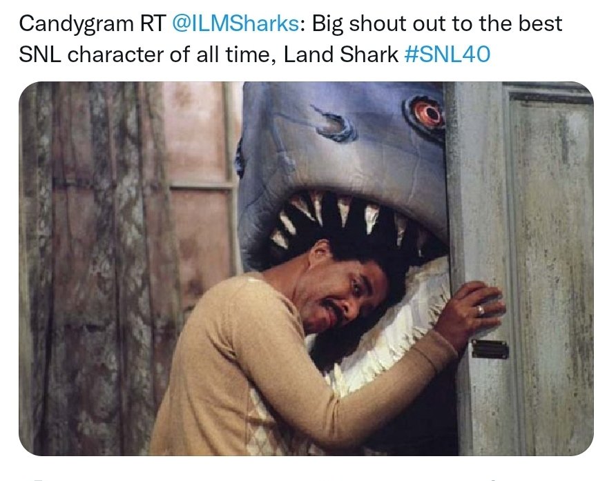Michael Myers 1978 ๐ฯ๐๐งก๐ค๐พ๐ค๐ผ๐๐ฝ๐ถ๐ฅถ๐ฐ๐ข (@_michaelmyers78) on Twitter photo Happy Shark Week
Unprovoked shark bites vs provoked shark bites.
Provoked -
If u have a gambling problem, don't go to a loan shark named Teeth.
<a href="/JamesMarstersOf/">James Marsters</a>
Unprovoked -
Richard Pryor & Landshark Happy Shark Week
Unprovoked shark bites vs provoked shark bites.
Provoked -
If u have a gambling problem, don't go to a loan shark named Teeth.
<a href="/JamesMarstersOf/">James Marsters</a>
Unprovoked -
Richard Pryor & Landshark
