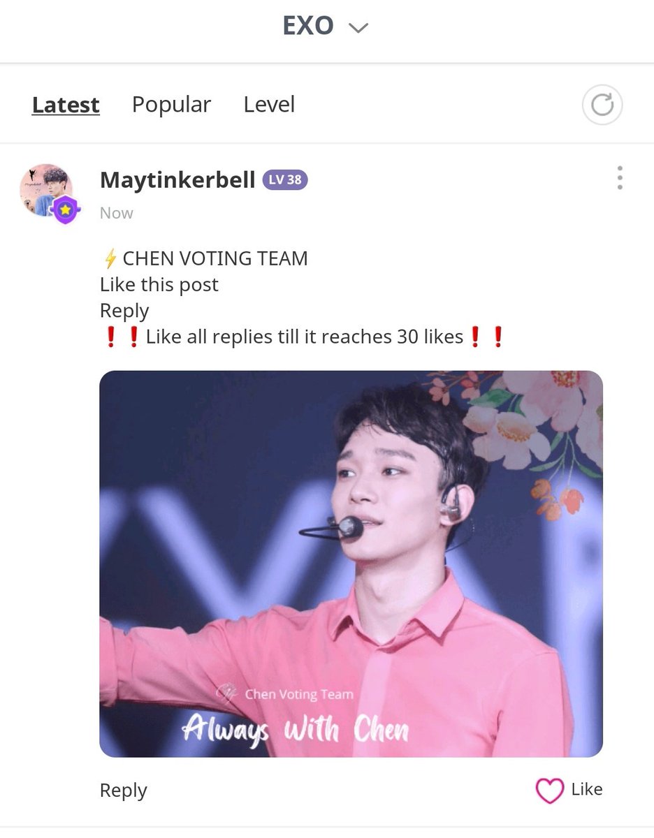 chen_team's tweet image. [IDOL CHAMP] Check the EXO Community for our Post 

⚡ Like 
‼️Reply and like all Replies till we reach 30 Likes

⚡Check Attendance
⚡Watch Ads

#CHEN #첸 #김종대 #종대 #JONGDAE #엑소첸 @weareoneEXO