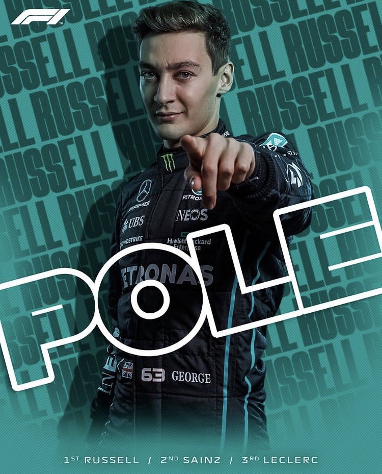 f1_extra's tweet photo. GEORGE RUSSEL IS POLE👊🏽 https://t.co/Fe6xRdFq2X