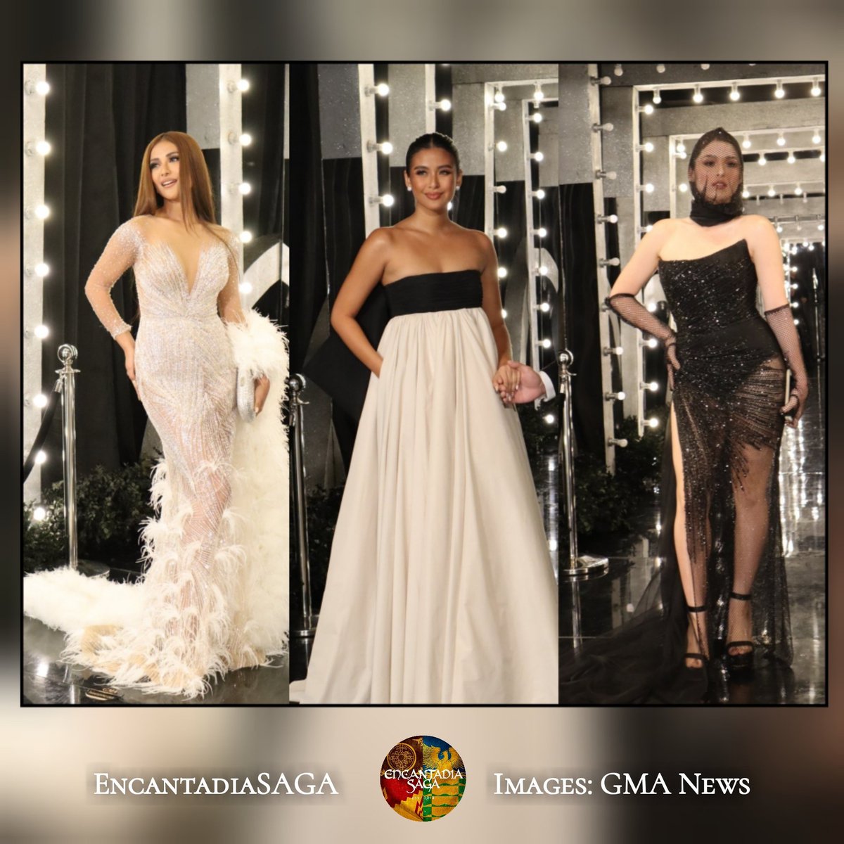 LOOK: Three of four #Encantadia Sang’gres are present at the #GMAGalaNight.

#SanyaLopez | #GabbiGarcia | #KyliePadilla | #Sanggre