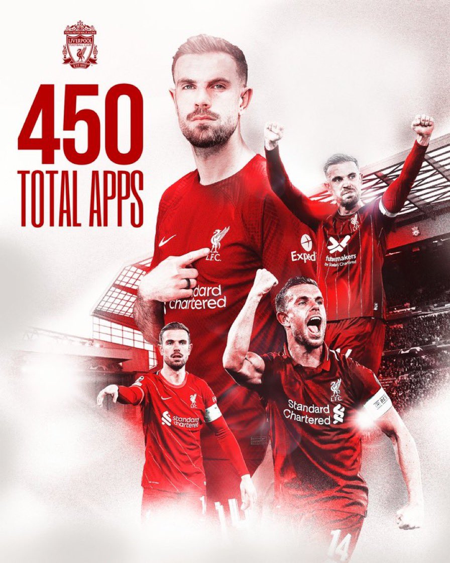 LFCUSA's tweet photo. Congrats on 4️⃣5️⃣0️⃣, @JHenderson! 👏©️ https://t.co/o6XRLgFKUj
