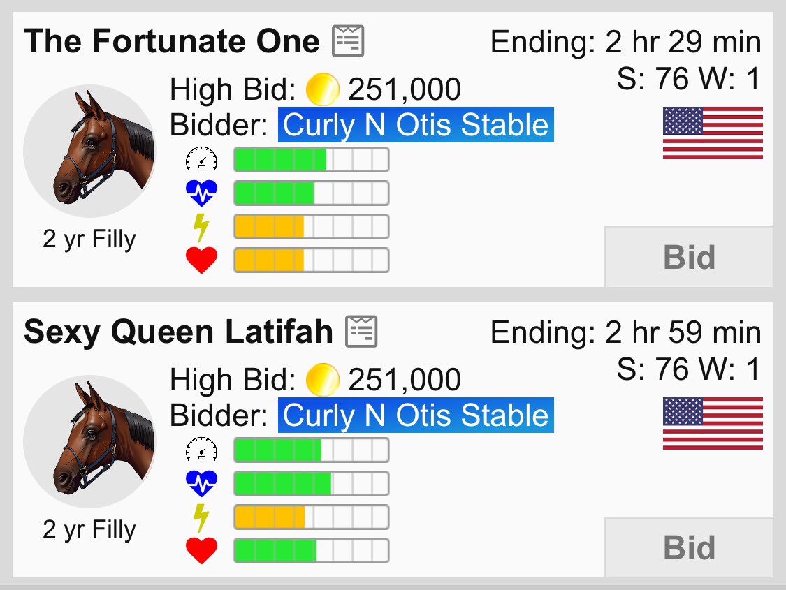 <a href="/AndPacing/">Off and Pacing</a> <a href="/BadJumpGames/">Bad Jump Games</a> 2yo Breeding Filly’s in Auction now if interested!