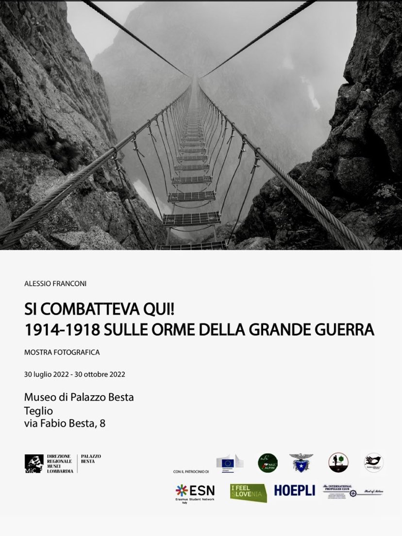 missaglia_sara's tweet photo. A Palazzo Besta a Teglio l’inaugurazione della mostra fotografica  “Si combatteva qui! 1914-1918 Sulle orme della Grande Guerra”.
.
Scatti che sono ricerca ed emozione, e che ci restituiscono la storia. Immagini da ascoltare.
.
#grandeguerra #nondimenticare https://t.co/AnZ9iOTZf9